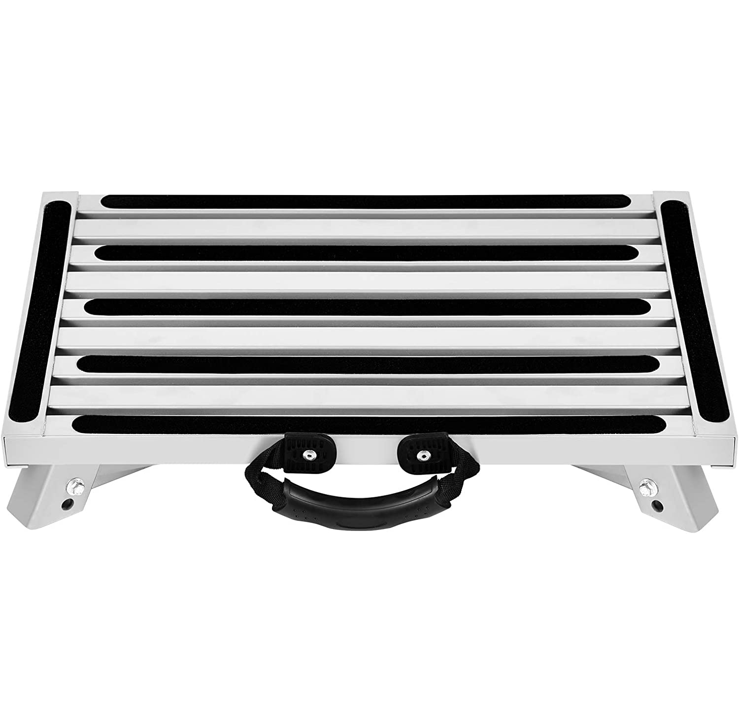 Folding aluminum platform step stool Rv ladder with reflective stripe