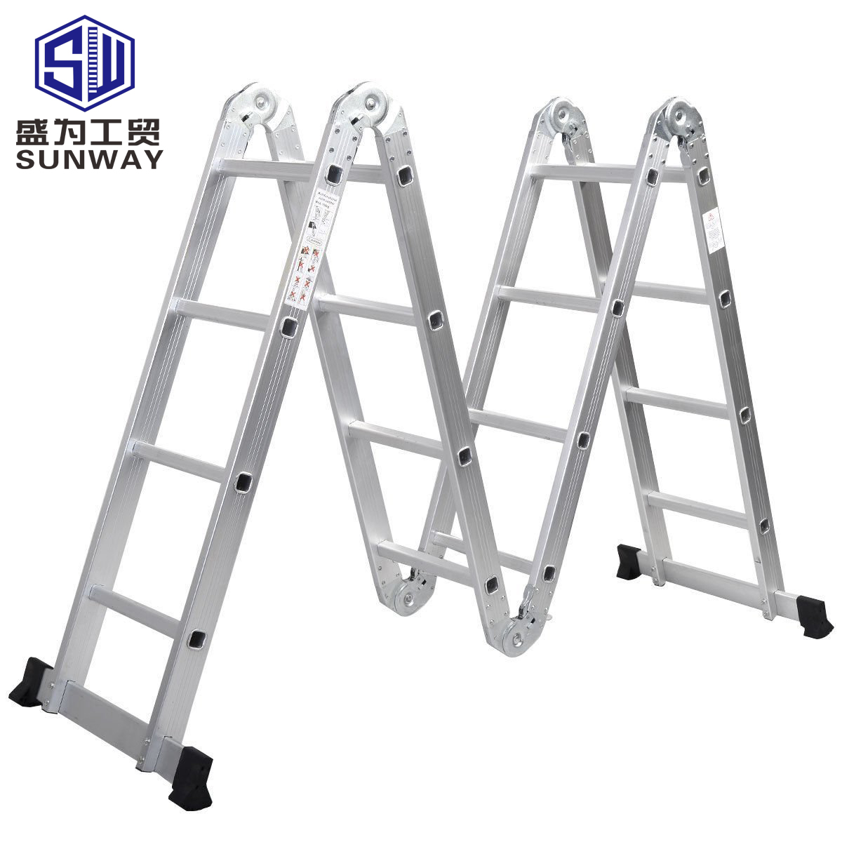 Multifunction combination aluminium profile ladder for folding ladder