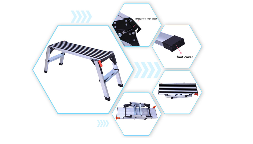Heavy Duty Folding Platform Ladder Aluminium Foldable Working Bench ...